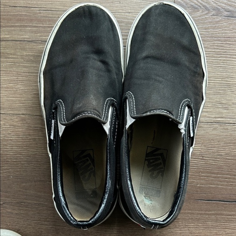 Vans Black Canvas Slip-On Loafers ! 7.5